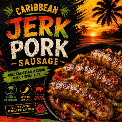 Fruity Caribbean Jerk Pork Sausage (4 pack)