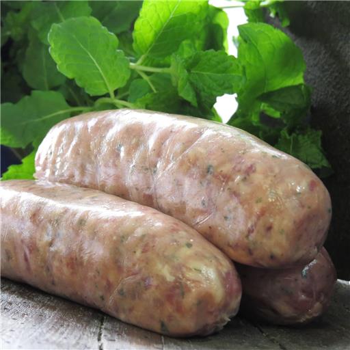 Lamb & Mint Sausages 4 Pack (Supplied Frozen)(G/FREE)